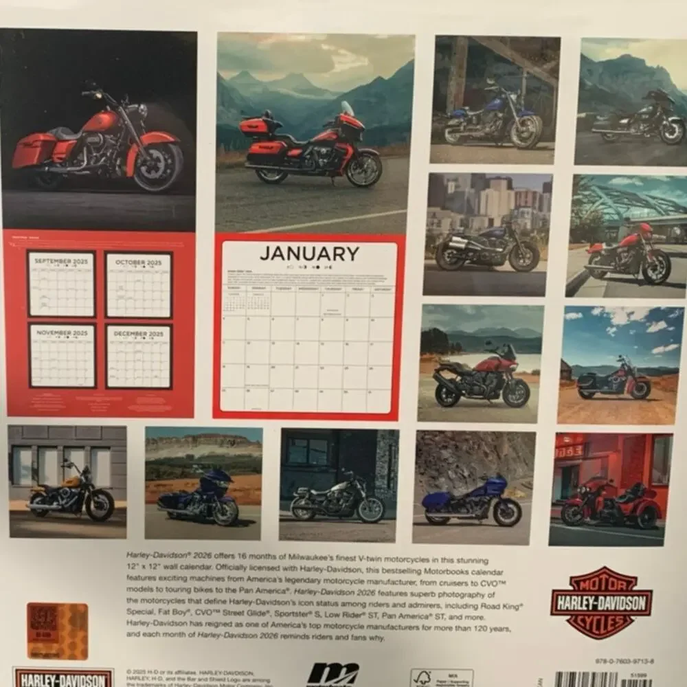Harley-Davidson 2026 12x12: 16-Month Calendar--September 2025 Thru December 2026